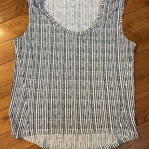 Athleta Black and White Striped Athleta Tank Top
